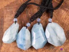 AQUAMARINE Crystal Necklace - Pendant Necklace, Birthstone Necklace, Handmade Jewelry, Healing Crystals and Stones, E1569