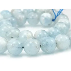 Aquamarine Smooth Rounds 12mm Strand