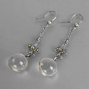 Art Deco Pools of Light Rock Crystal Earrings