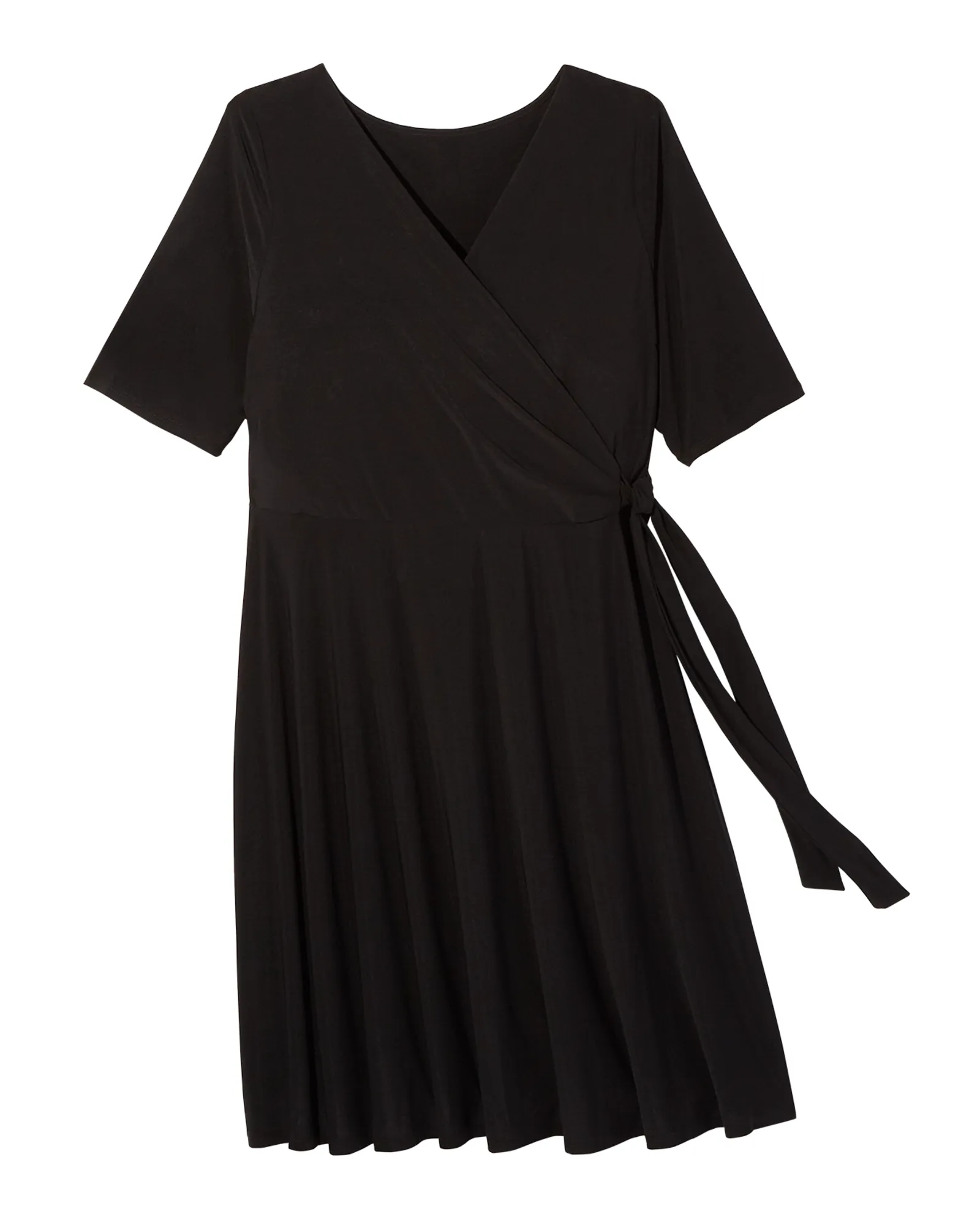 Ashae Faux-Wrap Knit Dress | Black