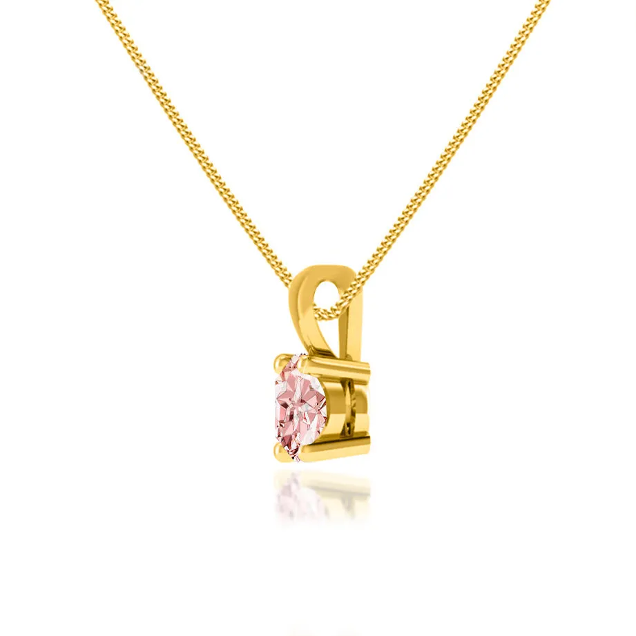 AURORA - Round Champagne Sapphire 18k Yellow Gold Solitaire Pendant