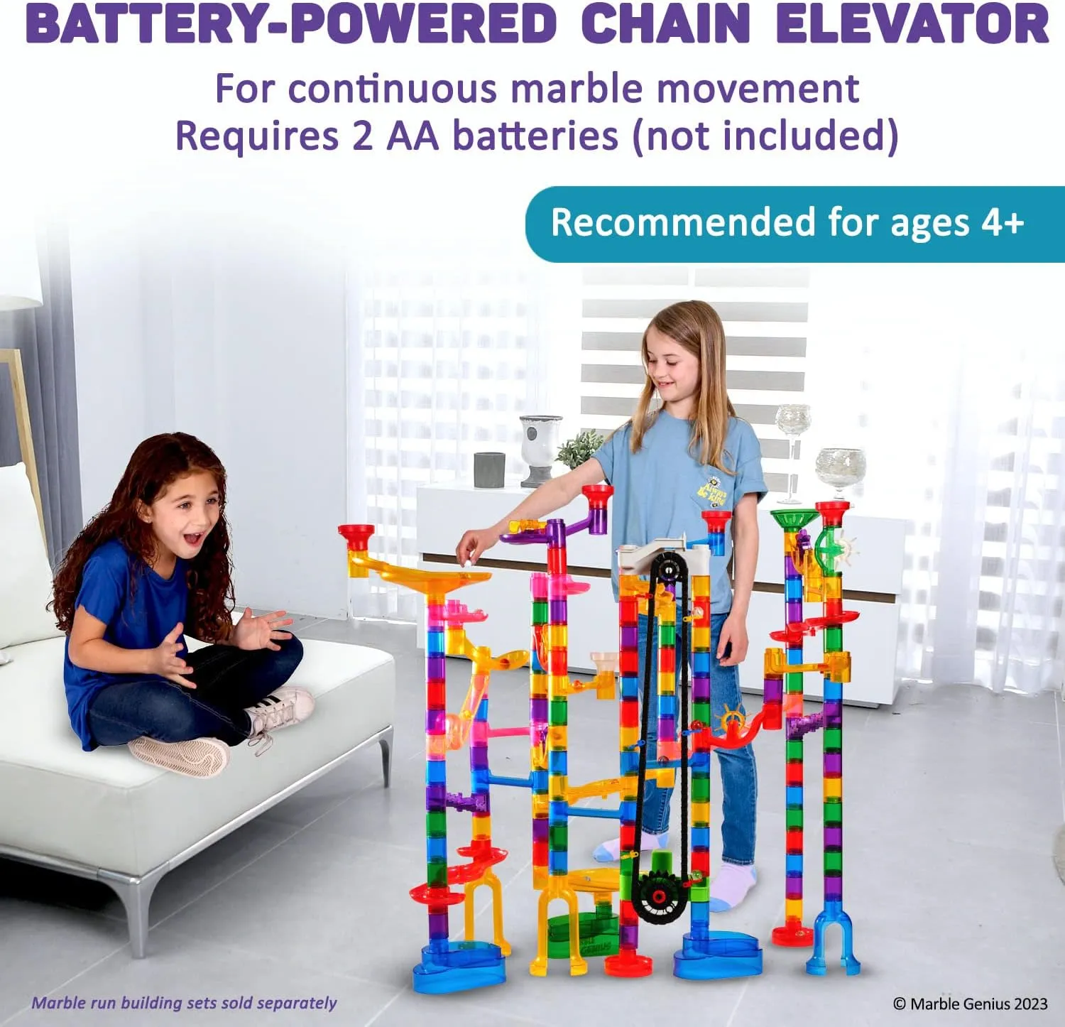 Automatic Chain Lift Add-On Set, Marble Run Accessory