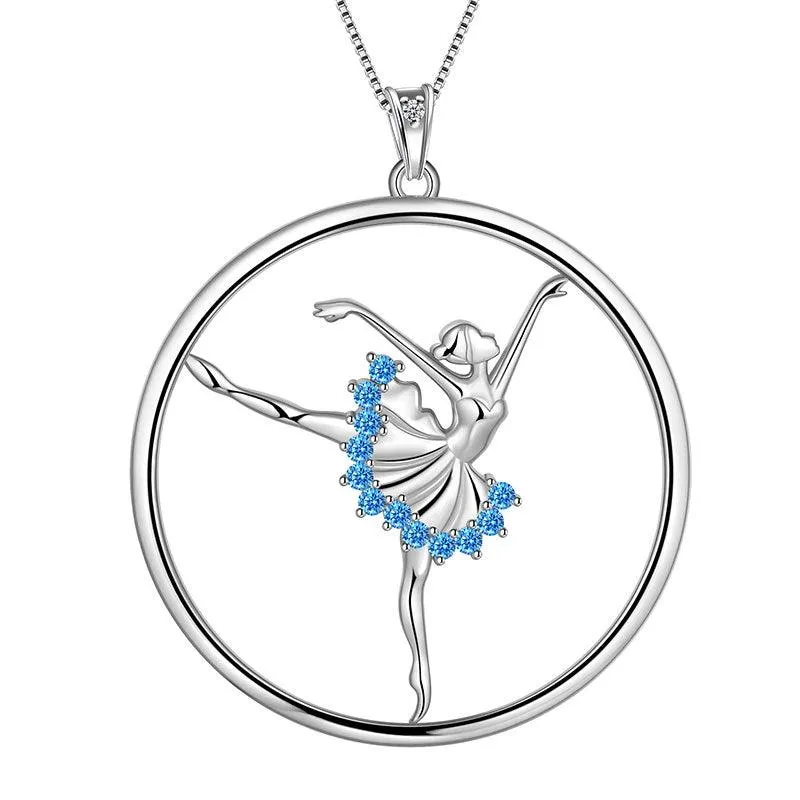 Ballerina Ballet Dancer Pendant Necklace Jewelry Women Girls Birthday Gift 925 Sterling Silver