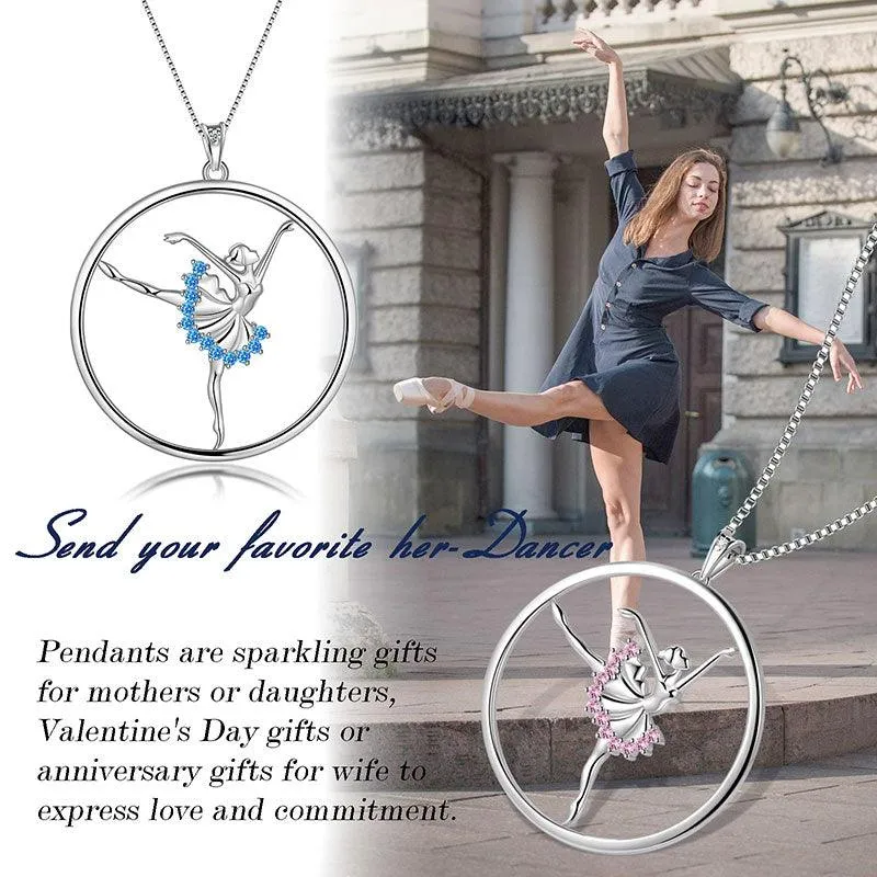 Ballerina Ballet Dancer Pendant Necklace Jewelry Women Girls Birthday Gift 925 Sterling Silver