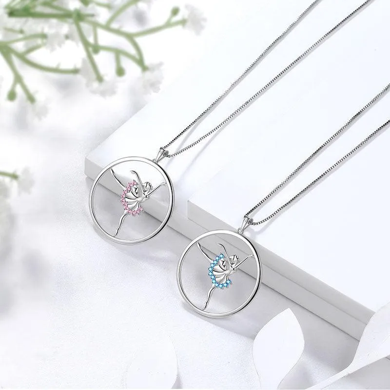 Ballerina Ballet Dancer Pendant Necklace Jewelry Women Girls Birthday Gift 925 Sterling Silver