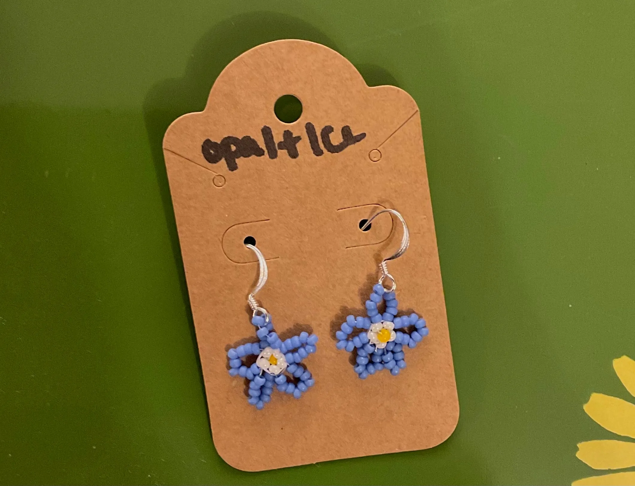 Beaded Forget Me Not Earrings