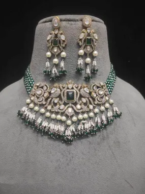 Beaded Kundan Pendant Necklace Set