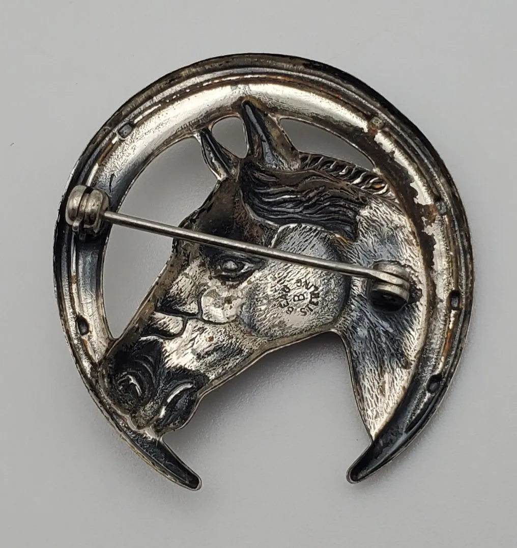 Beau - Vintage Sterling Silver Horse Brooch