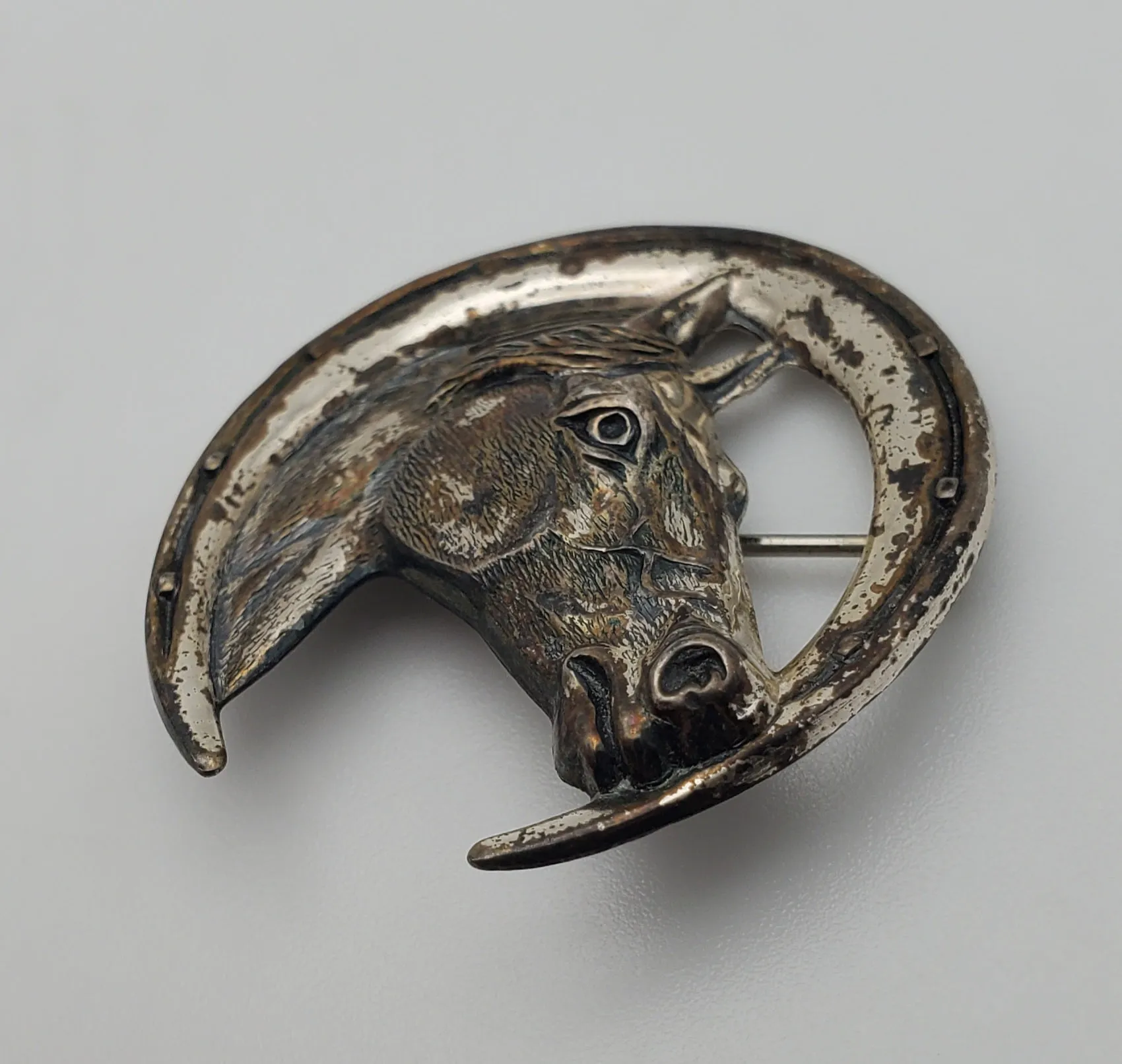 Beau - Vintage Sterling Silver Horse Brooch