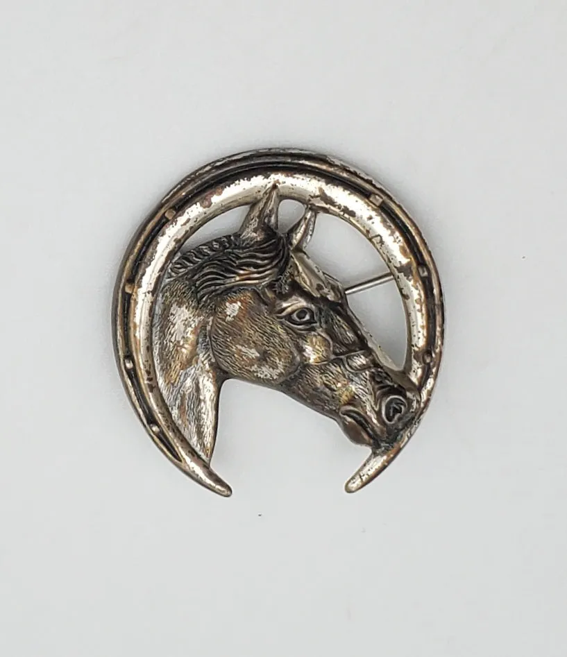 Beau - Vintage Sterling Silver Horse Brooch