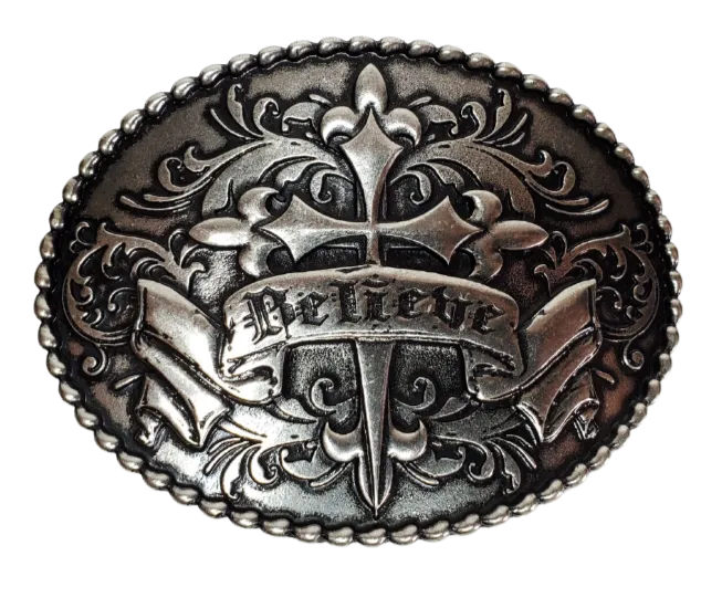 Believe Cross Belt Buckle