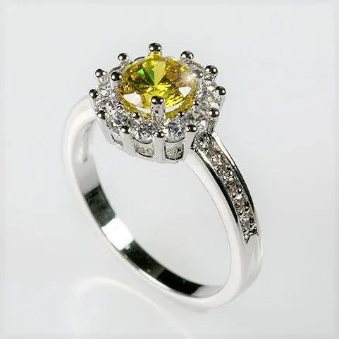 Belle Canary Yellow  Halo Engagement Cocktail Ring | 2.2ct