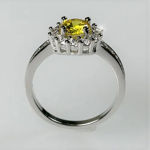 Belle Canary Yellow  Halo Engagement Cocktail Ring | 2.2ct