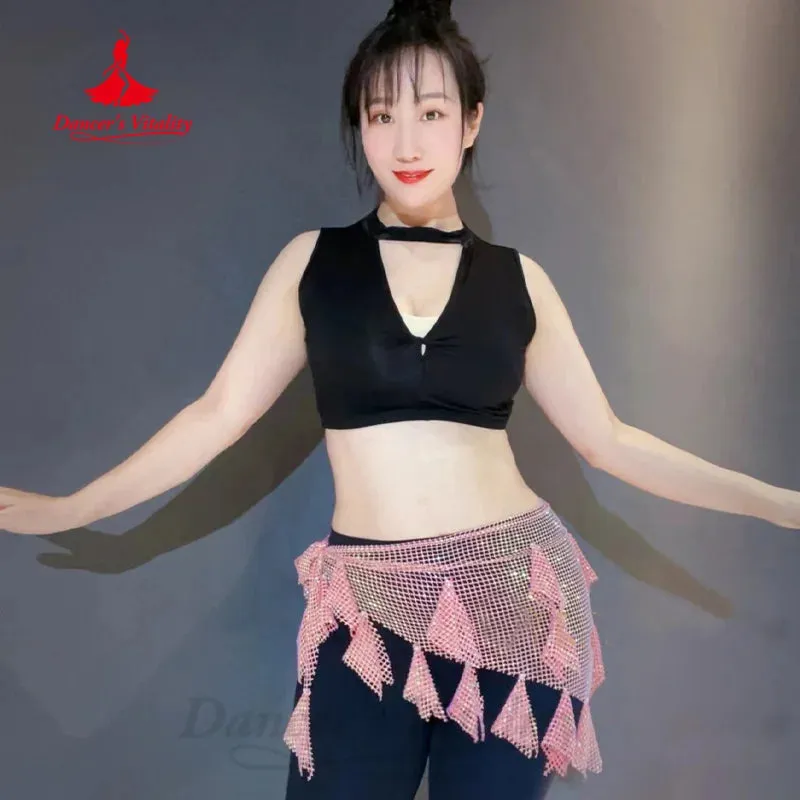 Belly Dancing Belt Customized Mesh Triangle Hip Scarf Women's BellyDance Performance Clothing Oriental Dance Accessories