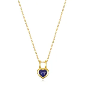 Birthstone Heart Necklace - September Sapphire