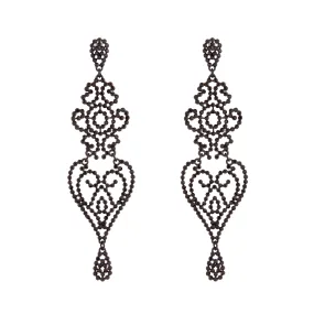 Black Jewelled Chandelier Drop Earring