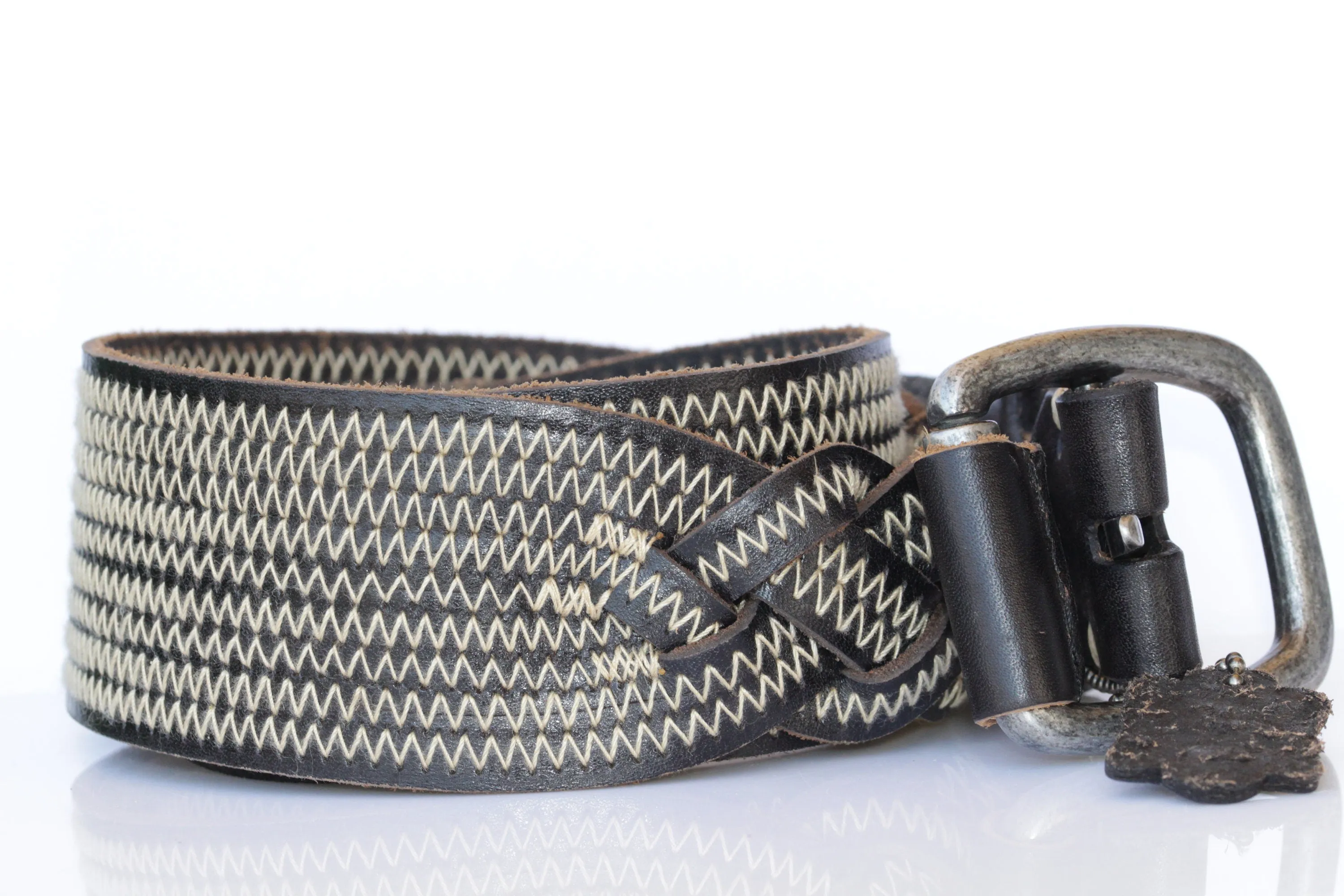 Black leather belt