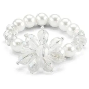 Blossom Colored Pearl and Crystal Flower Bracelet