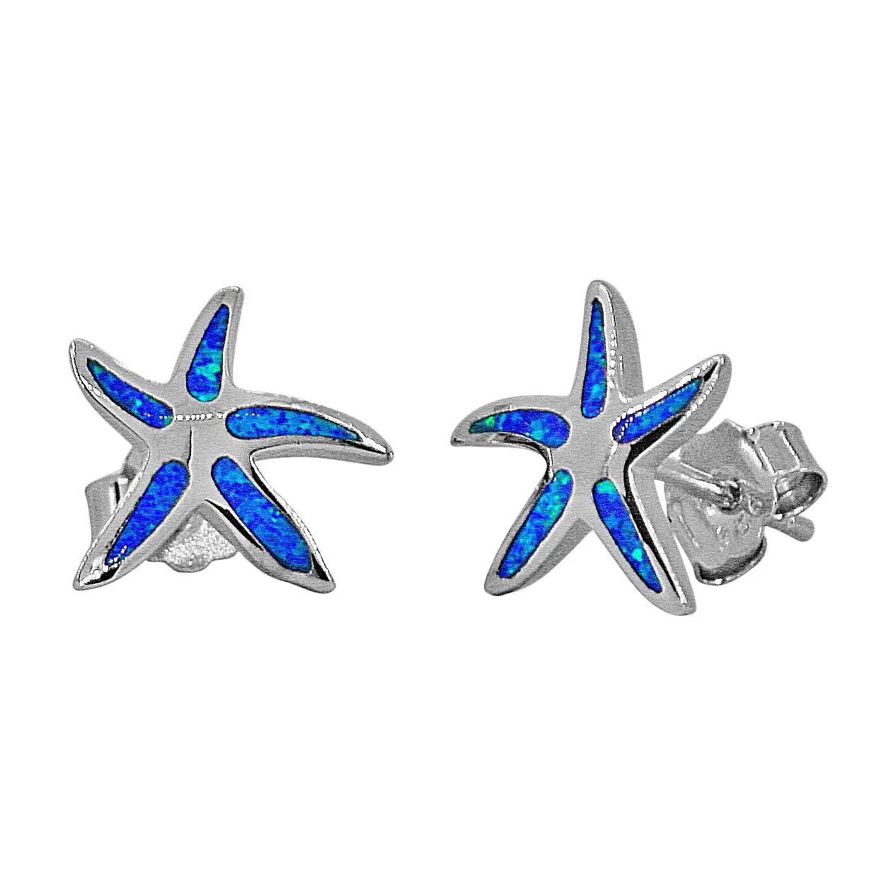 Blue Star Fish Petite Earrings