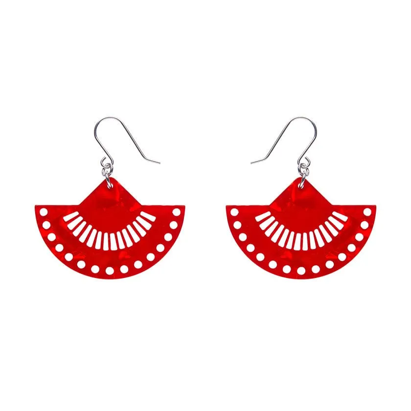 Boho Fan Essential Drop Earrings - Red