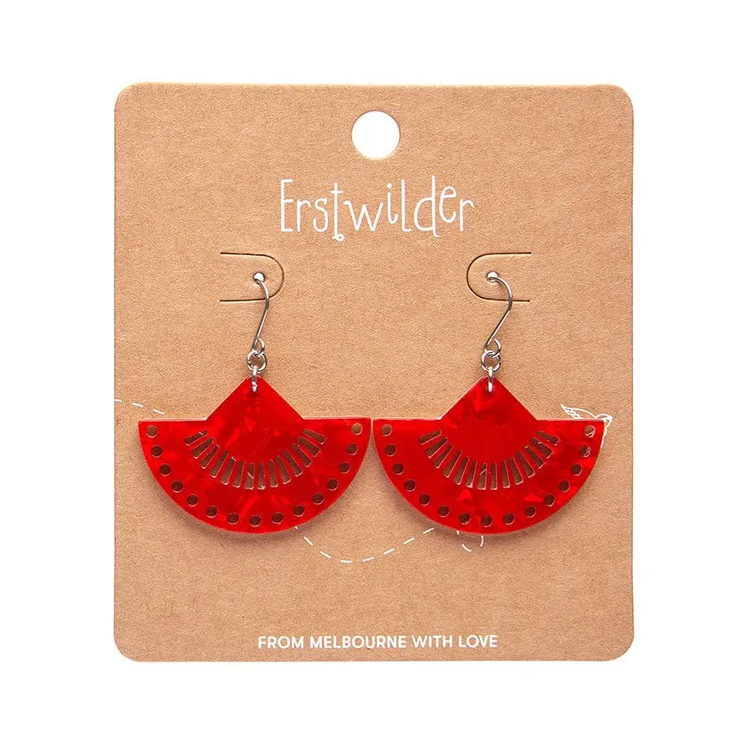 Boho Fan Essential Drop Earrings - Red