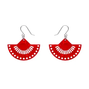 Boho Fan Essential Drop Earrings - Red