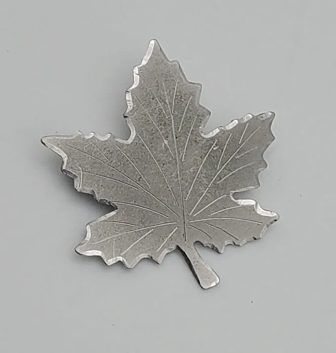 Bond-Boyd - Vintage Brushed Silver Tone Maple Leaf Brooch