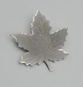 Bond-Boyd - Vintage Brushed Silver Tone Maple Leaf Brooch