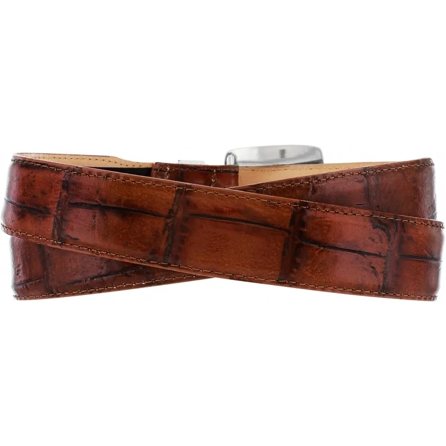 Brighton Alpine Croco Taper Mens Belt in cognac 12506 FW22