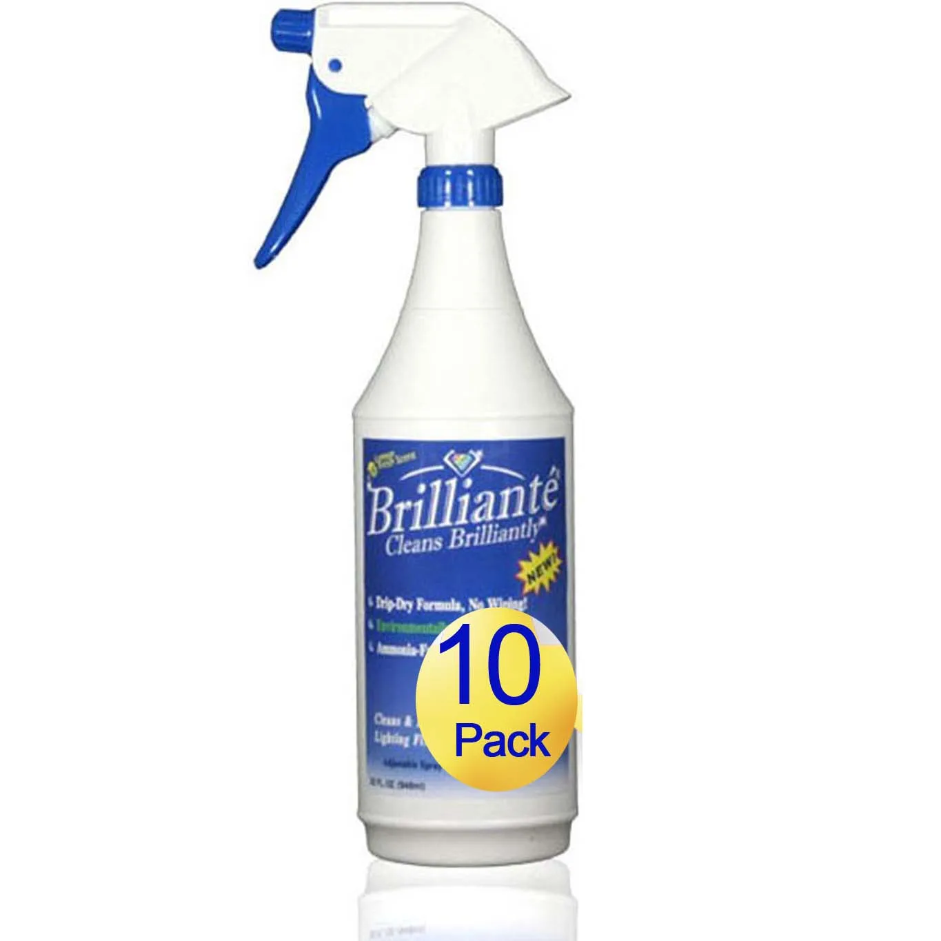 Brilliante Crystal Cleaner Spray Bottles - 10 Pack