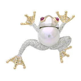 Brooch-Ruby, South Sea Pearl and Diamond  (14CM)