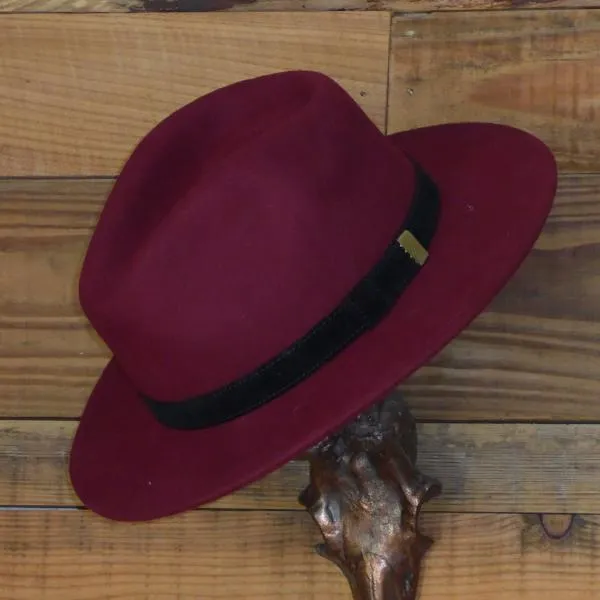 Brown Fedora Hat with Leather Band. Unisex, Crushable.