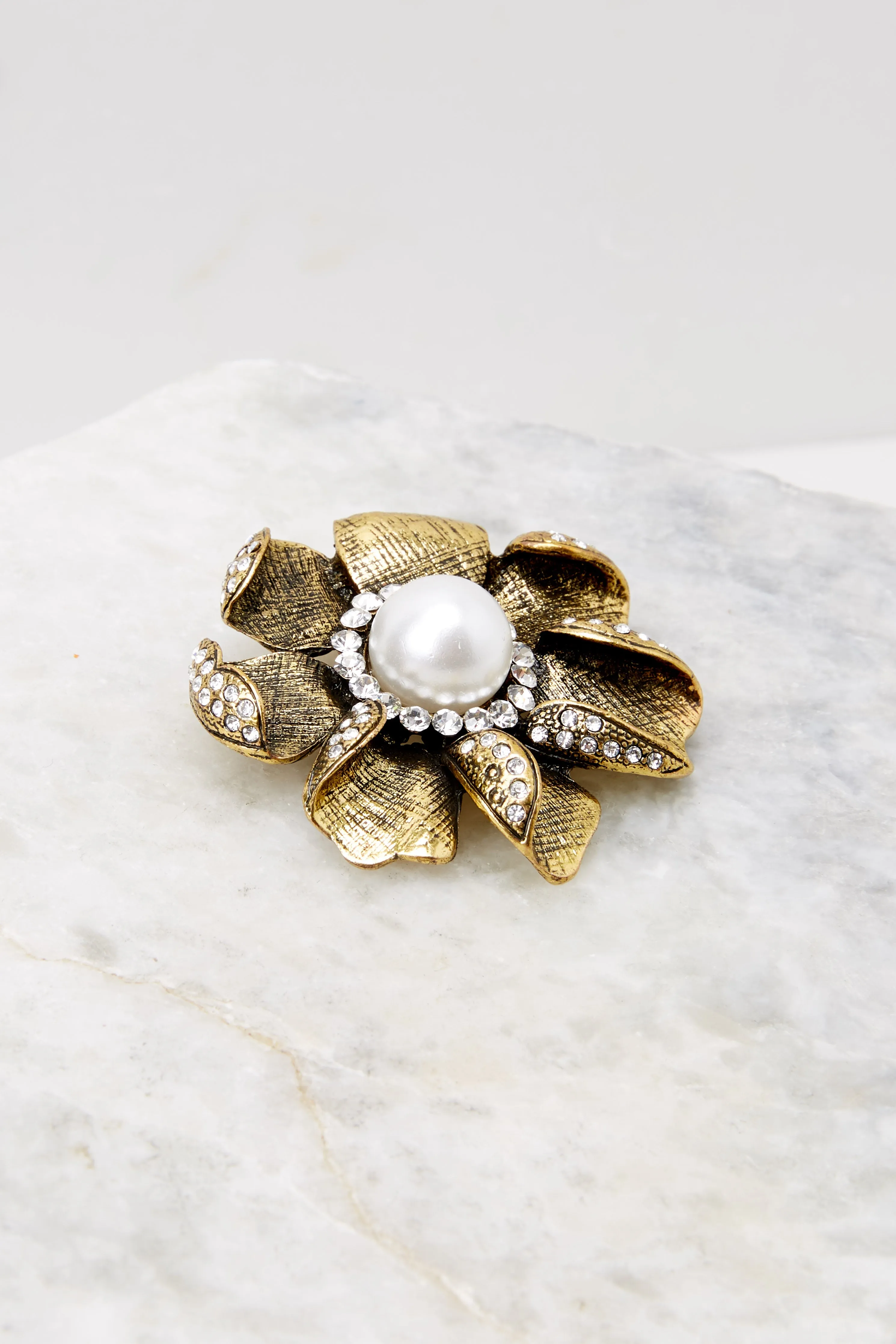 Budding With Beauty Gold Brooch