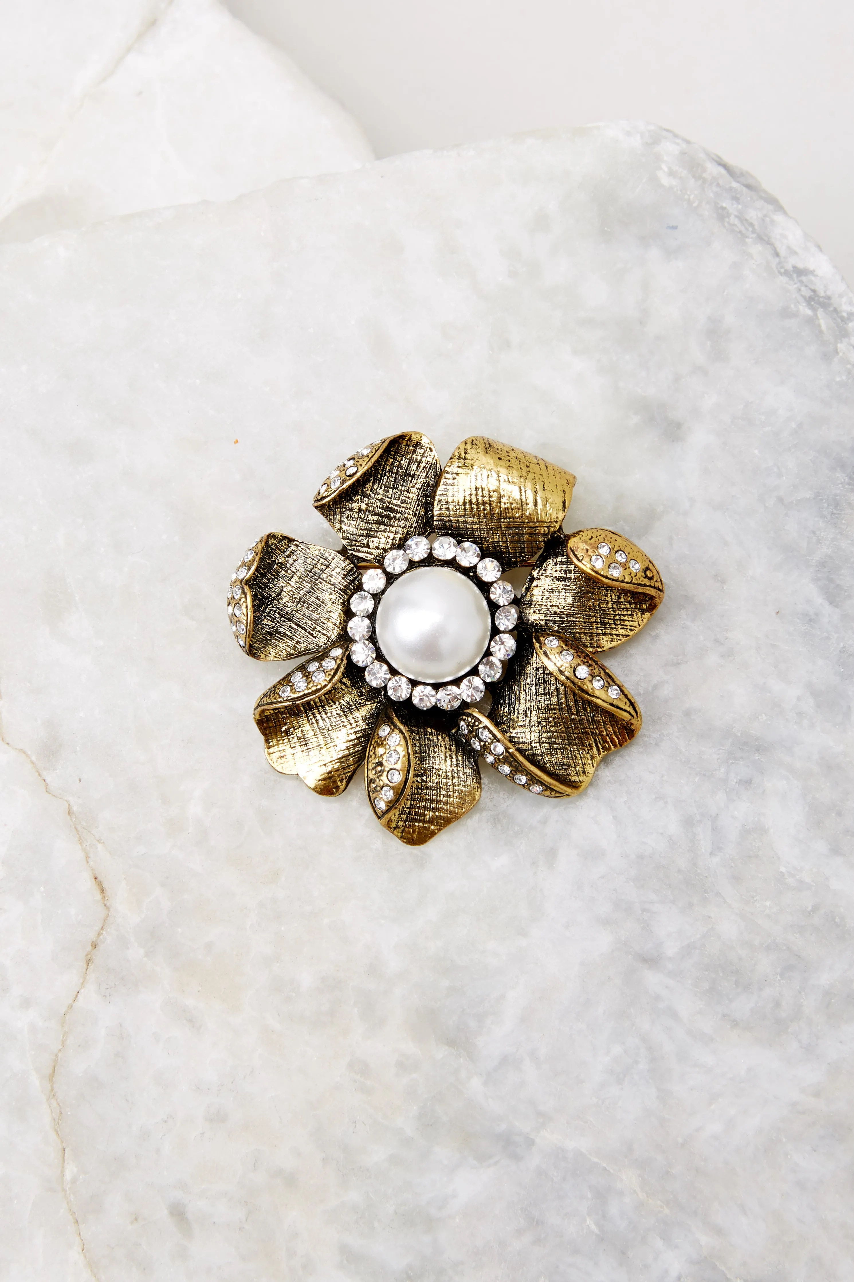 Budding With Beauty Gold Brooch