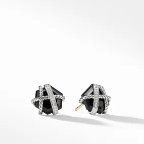 Cable Wrap Earrings with Black Onyx and Diamonds