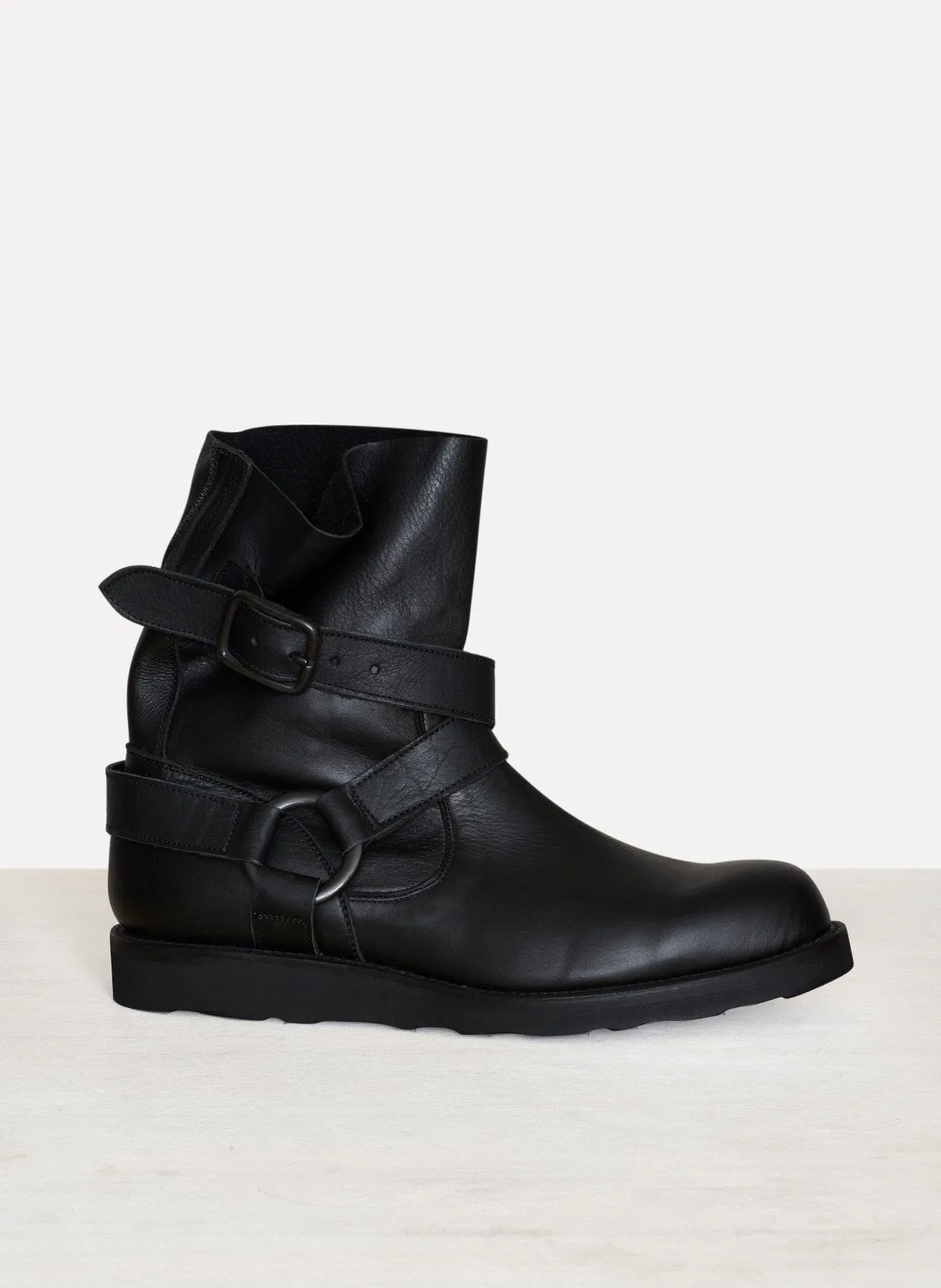 Calf Leather Ring Boots