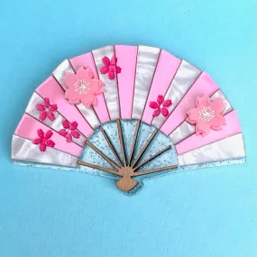 Cherry Blossom Fan - Brooch - Set of 4