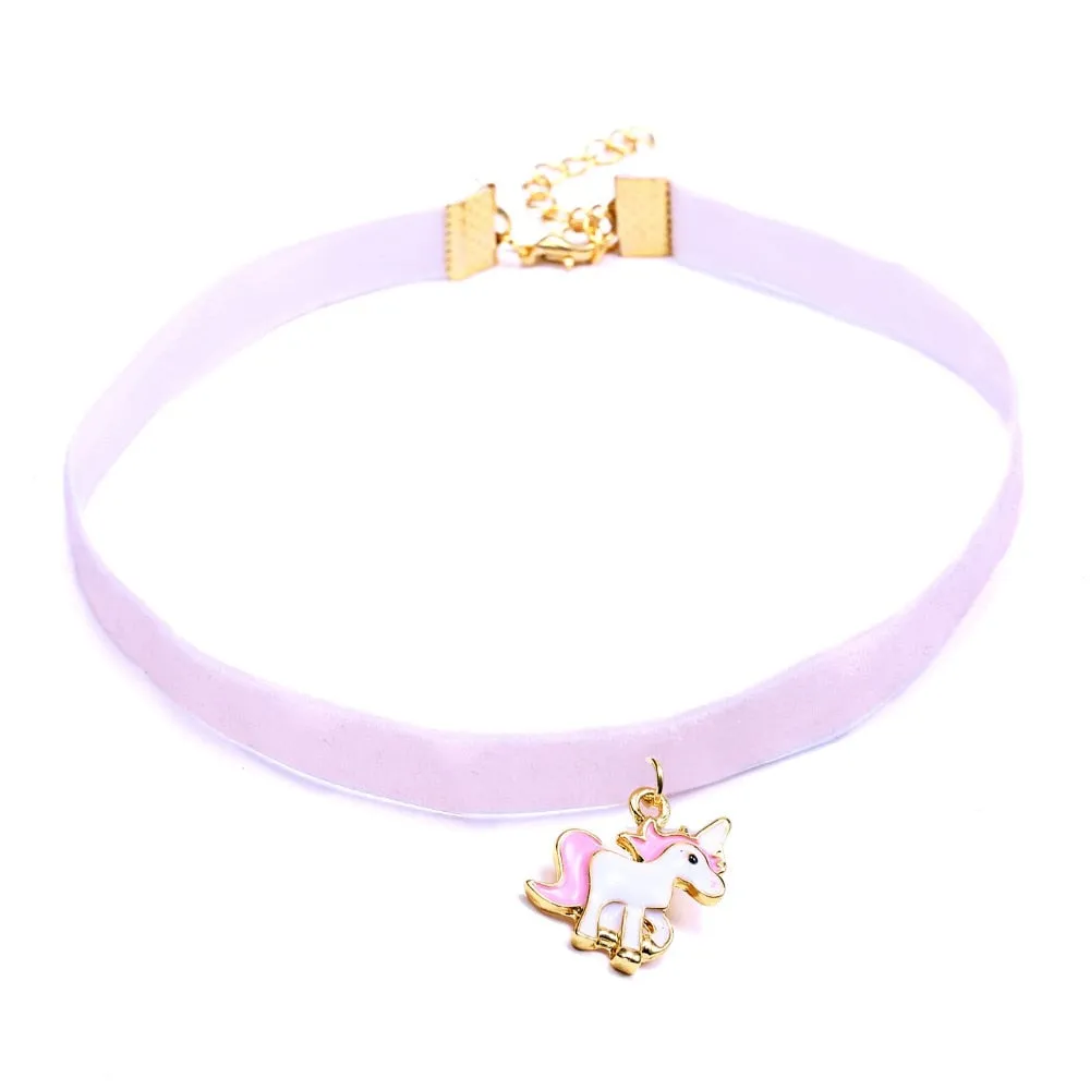 Choker et pendentif licorne - 4 choix