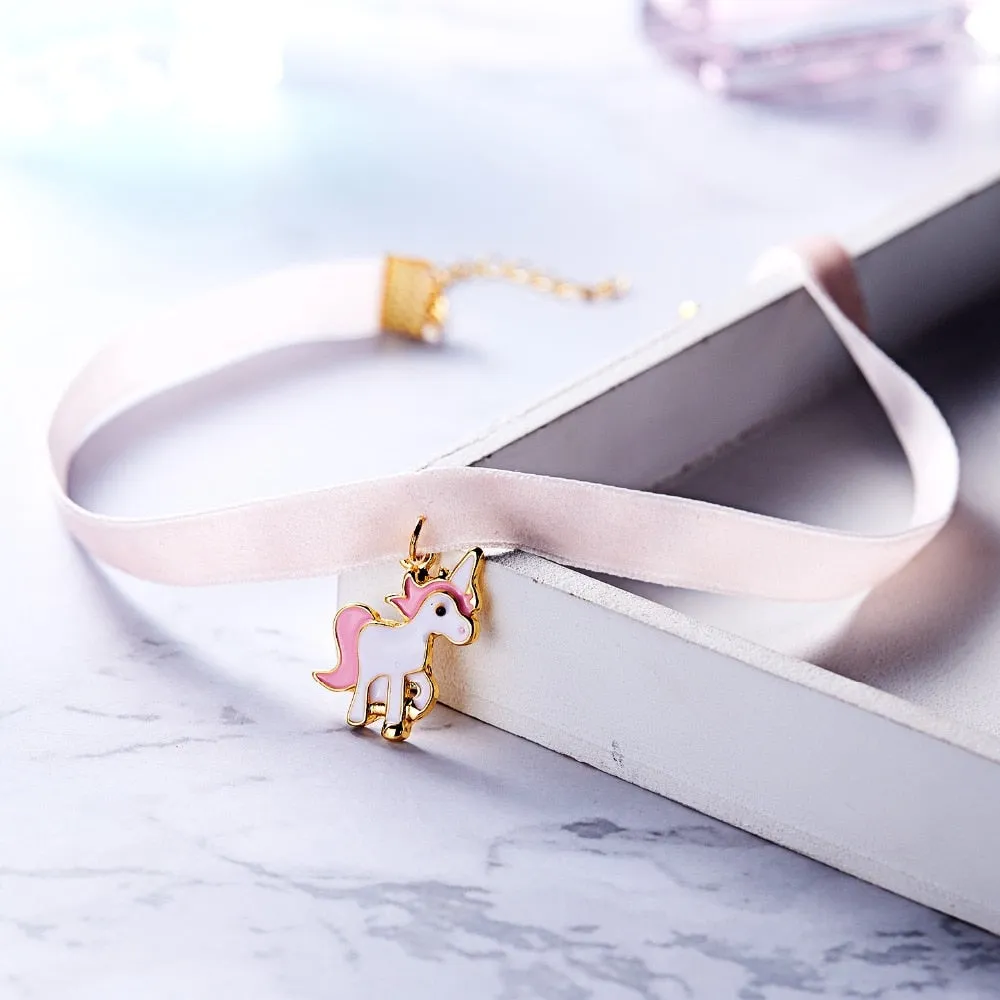 Choker et pendentif licorne - 4 choix