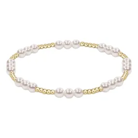 Classic Joy Pattern 4mm Bead Bracelet - Pearl