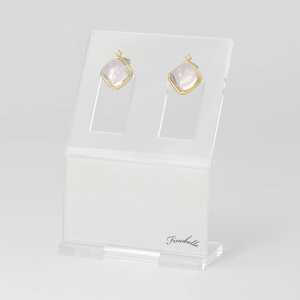 Clear Square Glass Jewel Studs