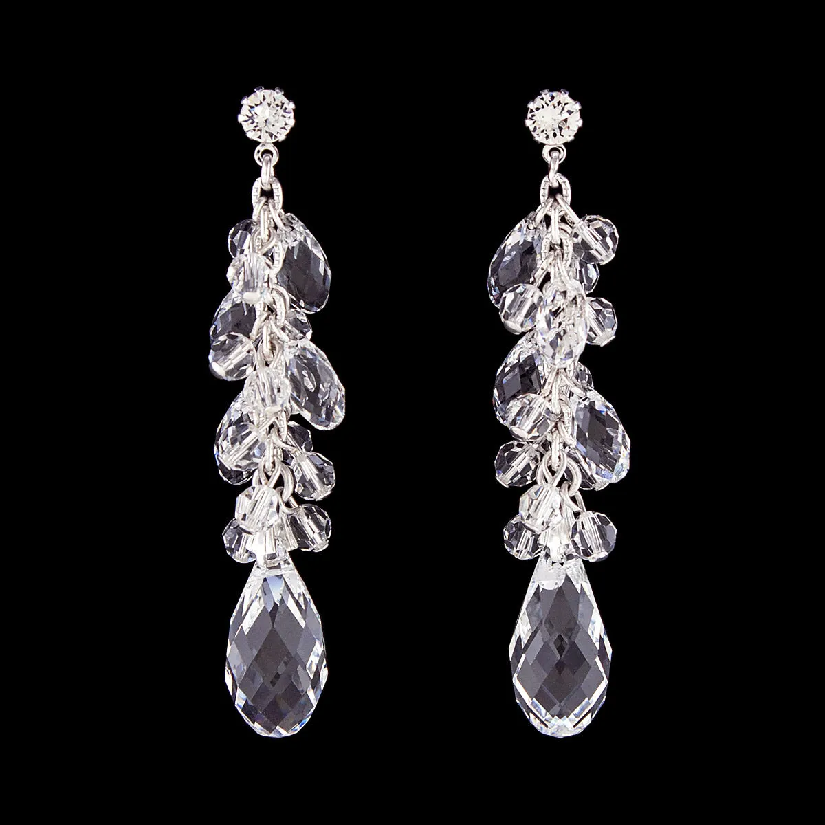 Clustered Briolette Drop Earrings