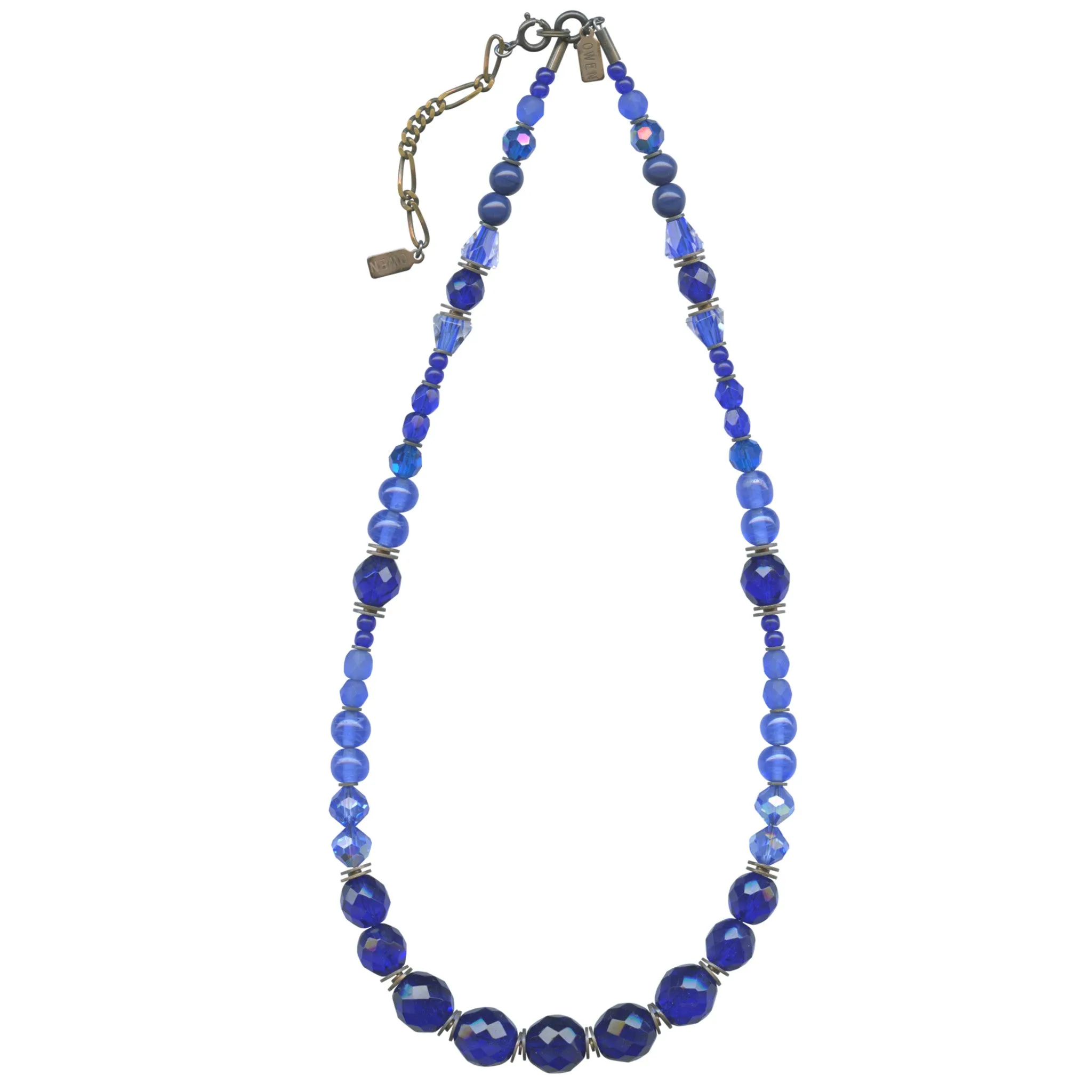 COBALT TONES 18 INCH NECKLACE IN BRONZE