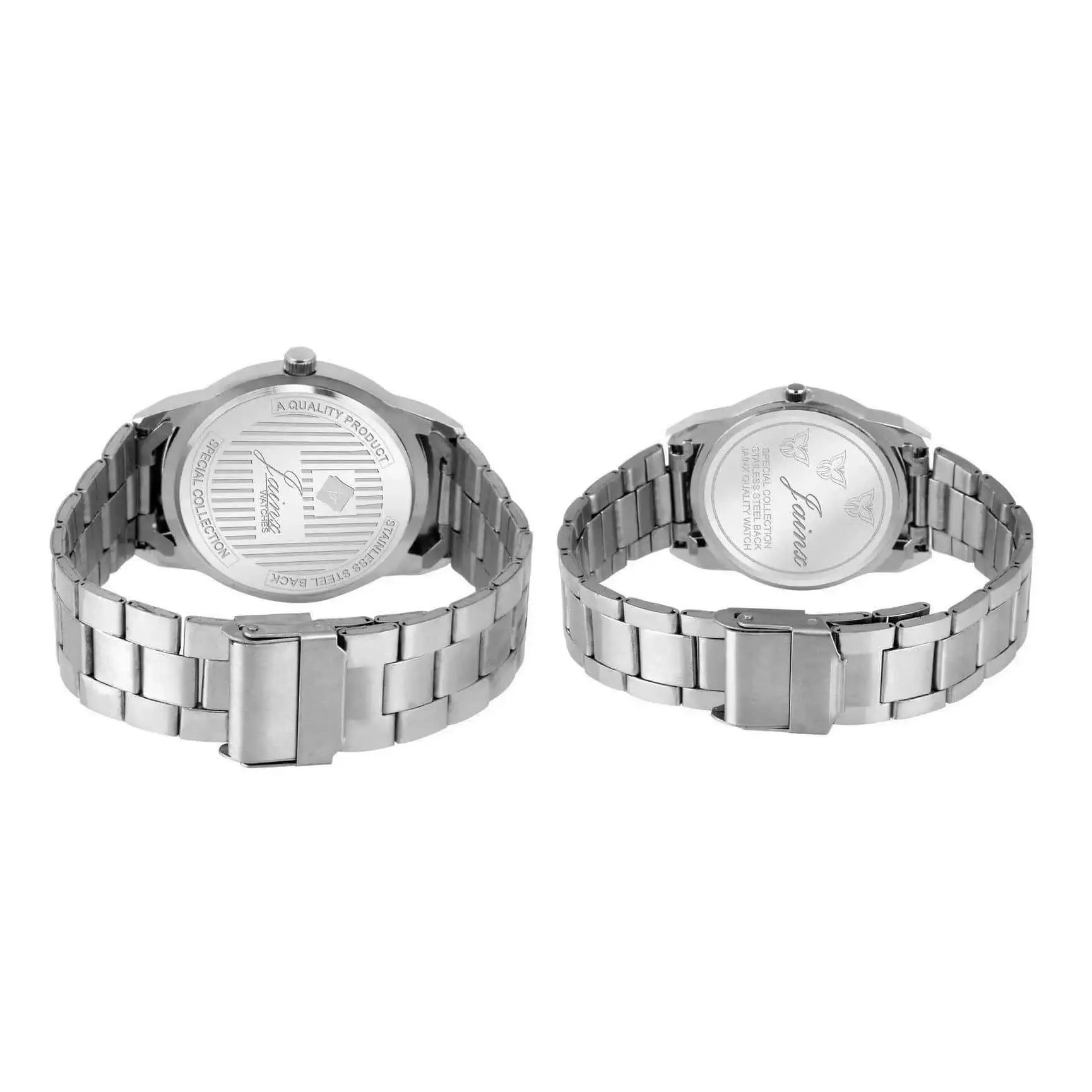 Couple's Black Dial Stainless Steel Chain Analog Watch - Jainx JC459