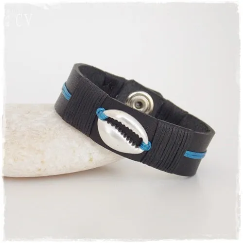 Cowrie Shell Leather Bracelet