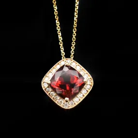 Cremation Necklace Garnet & Diamond For Ashes