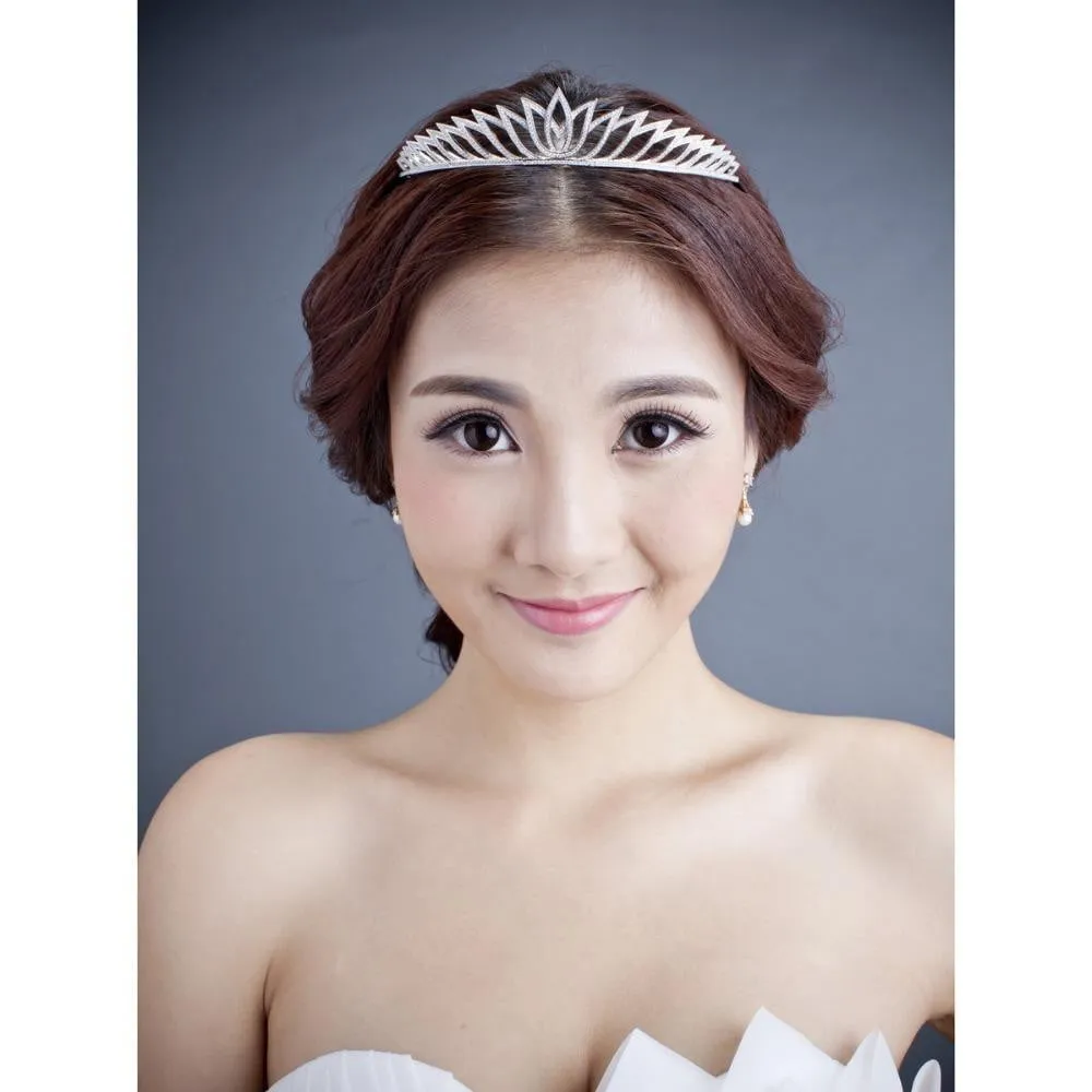 Cubic zircon wedding  bridal royal tiara diadem crown TR15029