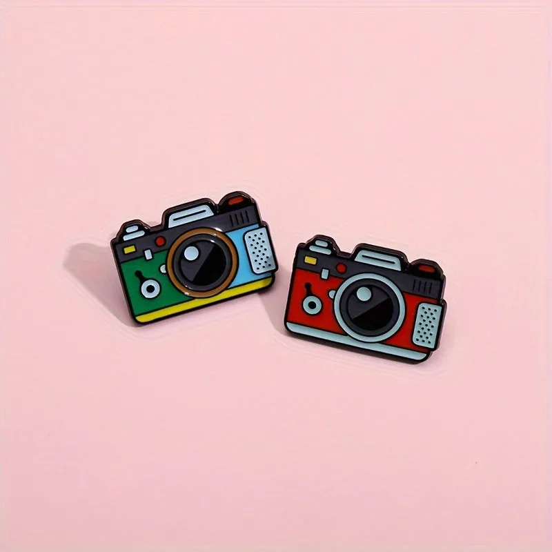 Cute Cartoon Camera Shaped Brooch Pin for Fashion Accessories