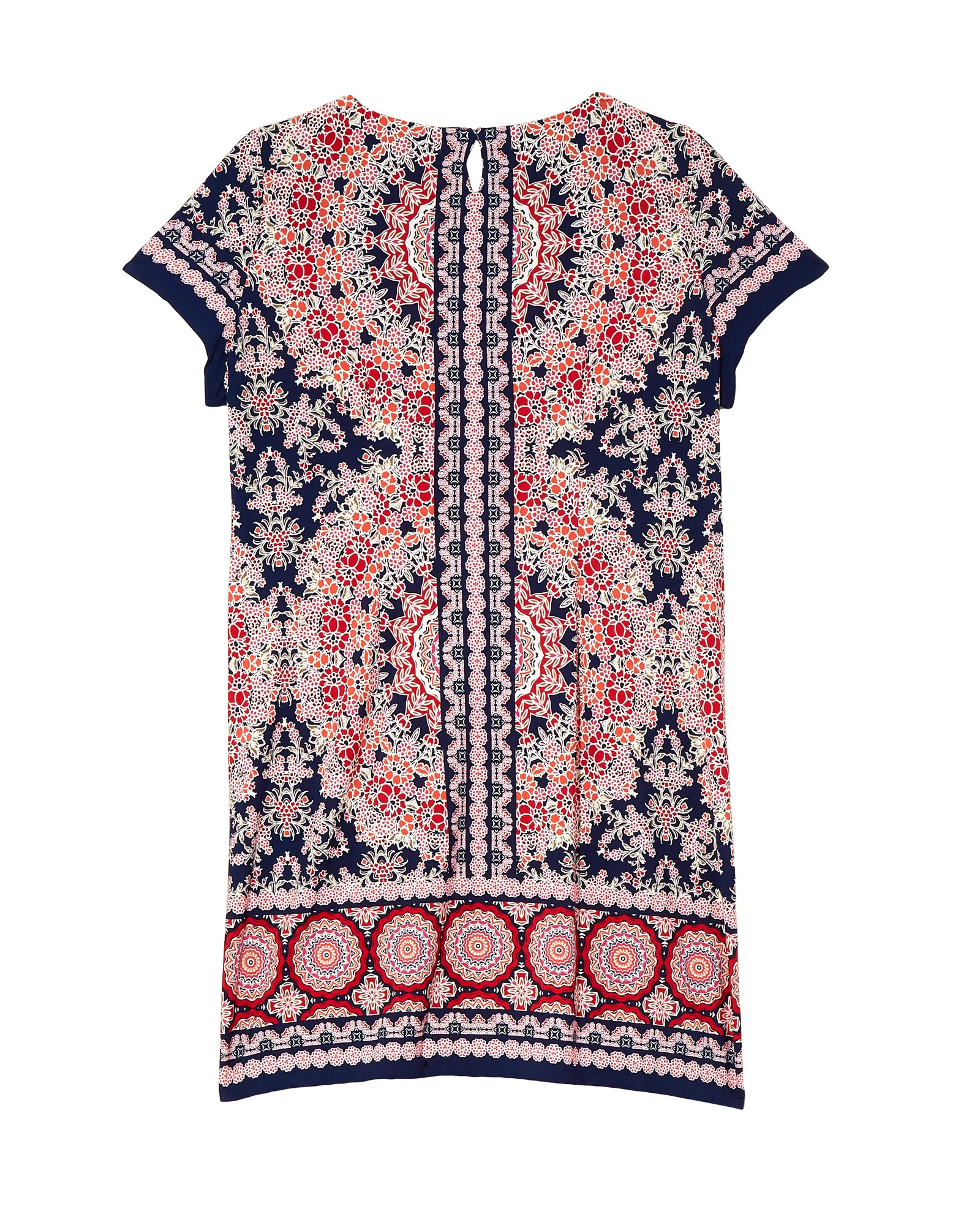 Cyprus Short Sleeve Sheath Dress | Navy / Red