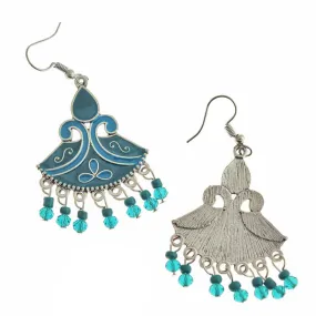 Dangle Earrings - Silver Tone French Hook Style with Enamel and Beads - Choose Your Color!